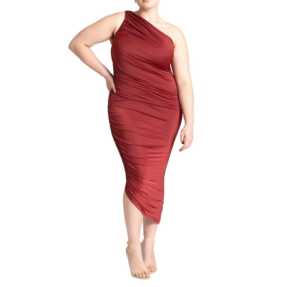 Eloquii Chocolate One-Shoulder Dress